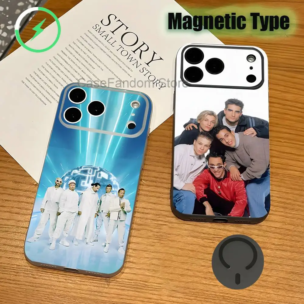 

B-Backstreet Boys BSB Magnetic Wireless Charging Transparent gray Phone Case For iPhone 17,16,15,14,13,12,11,Pro,Max,Plus