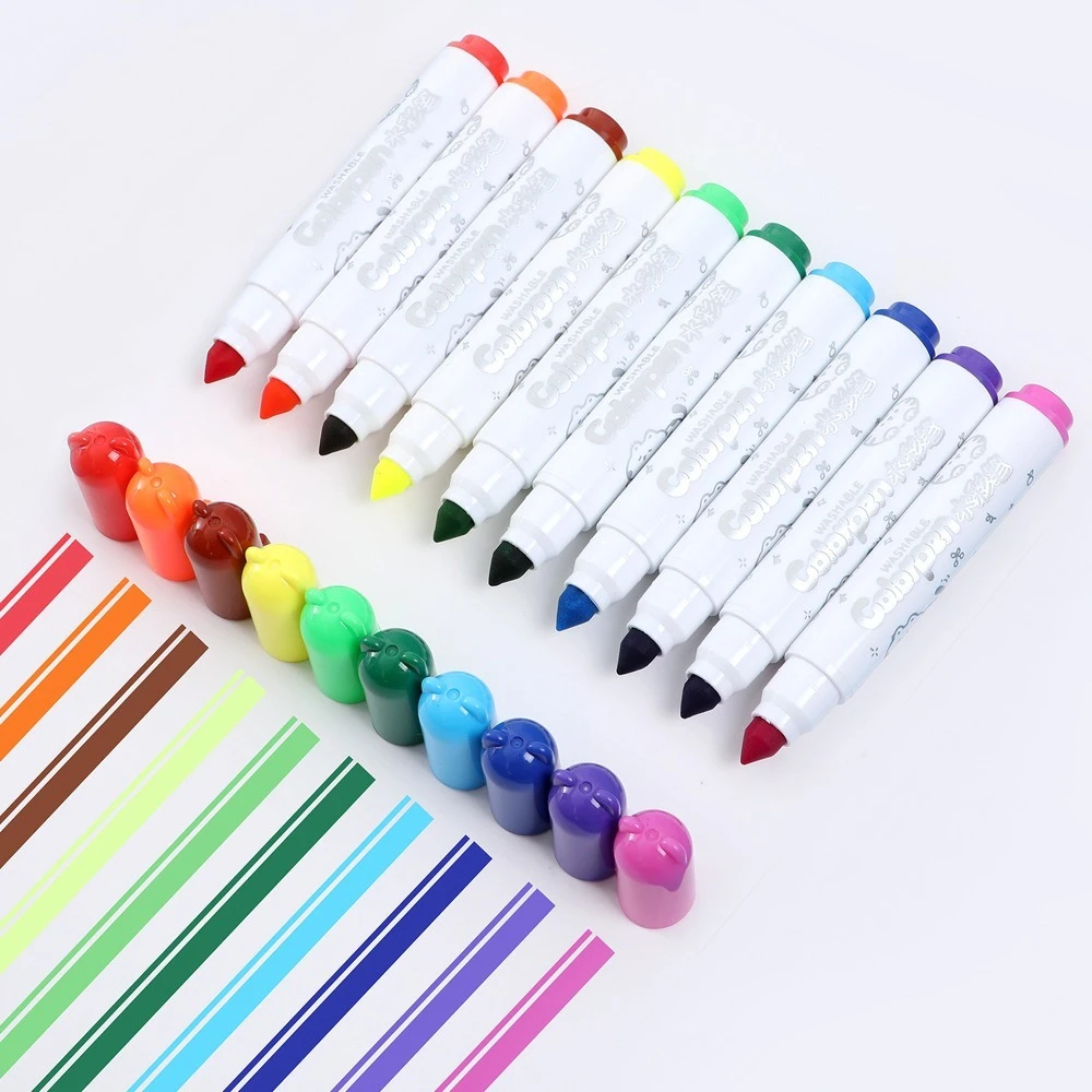 

Washable Markers for Kids, 24 Colors Washable Markers Set Coloring Marker Bulk for Boys Girls, School Classroom Supplies