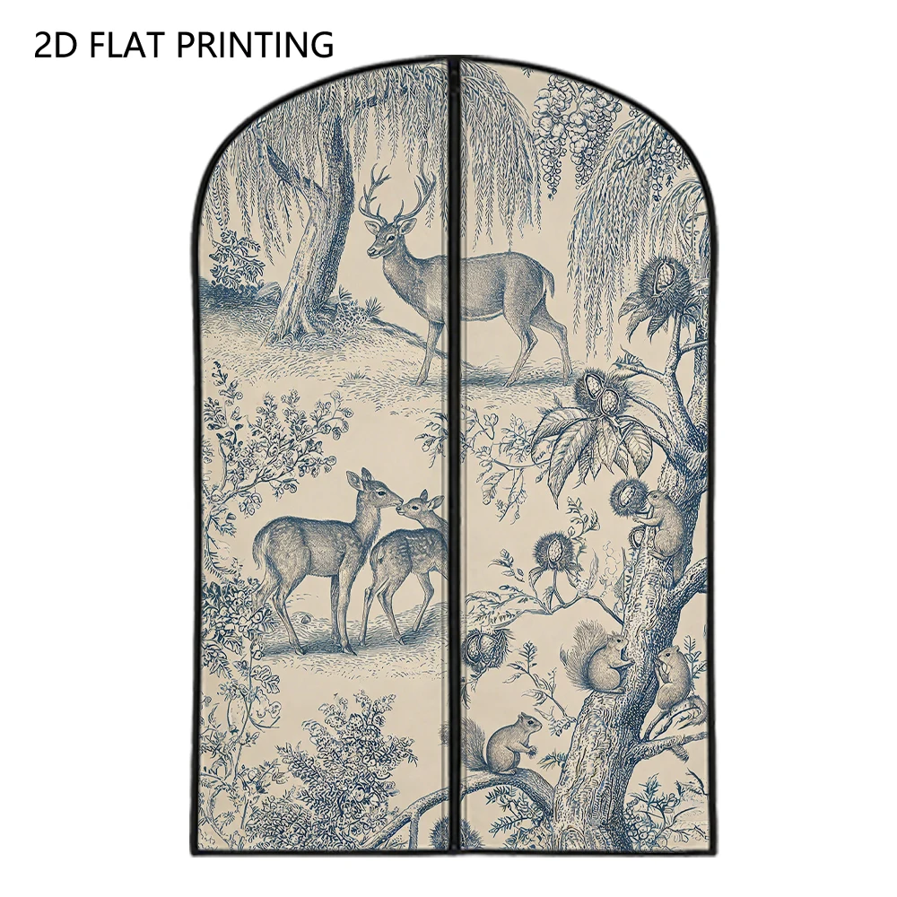 1pc deer squirrel Compressed Dust Cover Clothes Compression Hanging Storage Bag Household Wardrobe Organizer
