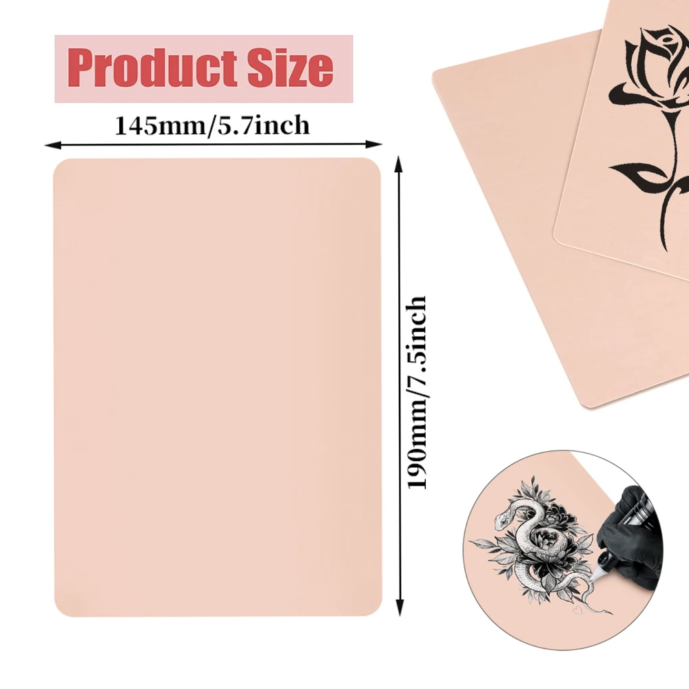 50pcs Blank Tattoo Practice Skin and Transfer Paper Kit Include 10pcs Fake Skins and 40pcs Tattoo Stencil Paper for Beginners