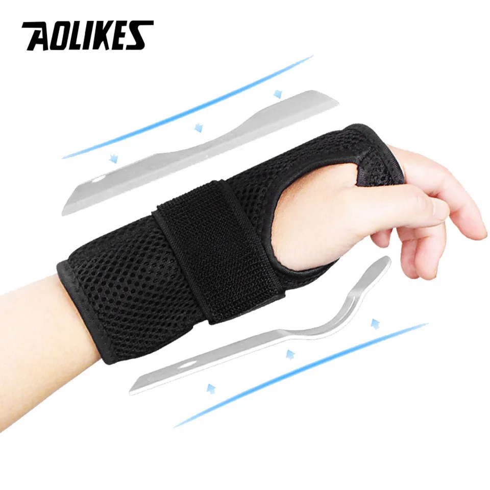 AOLIKES 1 Stück Neue Handgelenkschienen - Handgelenkstütze für Arthritis, Sehnenentzündung, Nachtschlaf mit Handflächenkissen für Rechte und Linke Hand