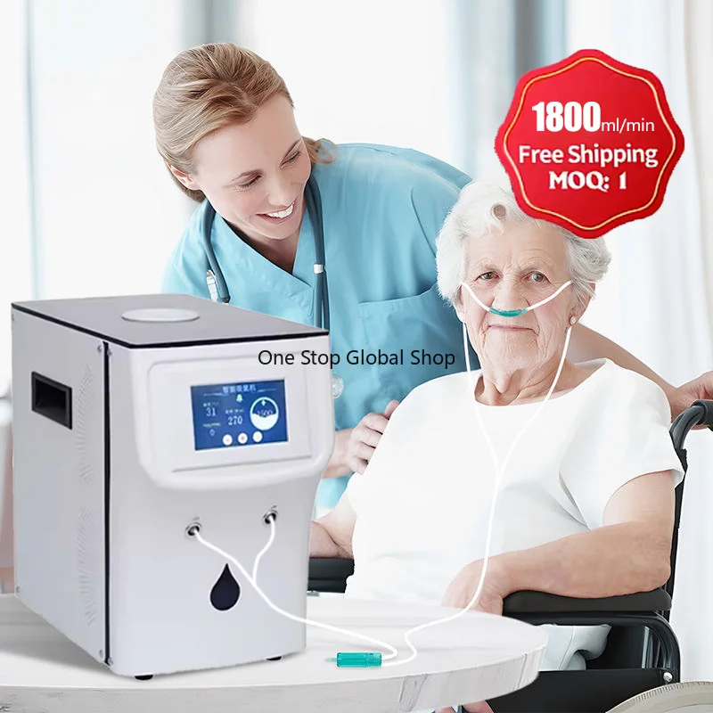 

Inhalation Therapy Machine 900ML1800ML Water Generator O2 HHO Double Outlet H2 Inhaler with Nasal Cannula