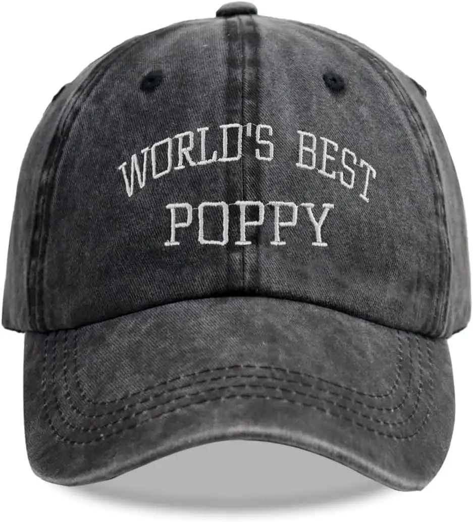 

World’s Best Poppy Gifts for Men, Adjustable Embroidered Cotton New Dad Baseball Cap