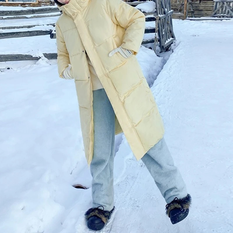 2025 Winter Fashion Loose Hooded Cotton-padded Jacket Women's Long Thick Warm Cotton-padded Jacket