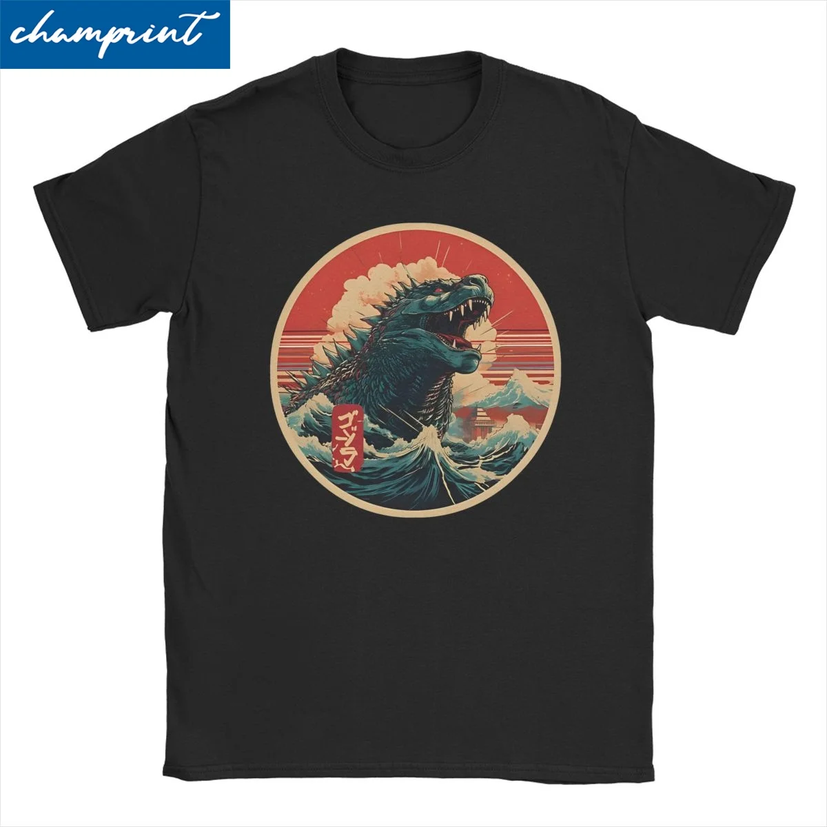 Japanese Monsters Godzillas T-Shirt for Men Women Funny Cotton Tees Round Collar Short Sleeve T Shirts Gift Idea Clothing