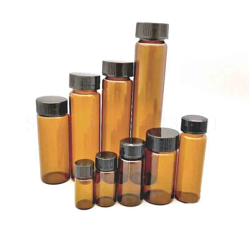 2ml-100ml Amber Medicinal Brown Glass Screw-top Reagent Sample Bottle for Chemical Experiment