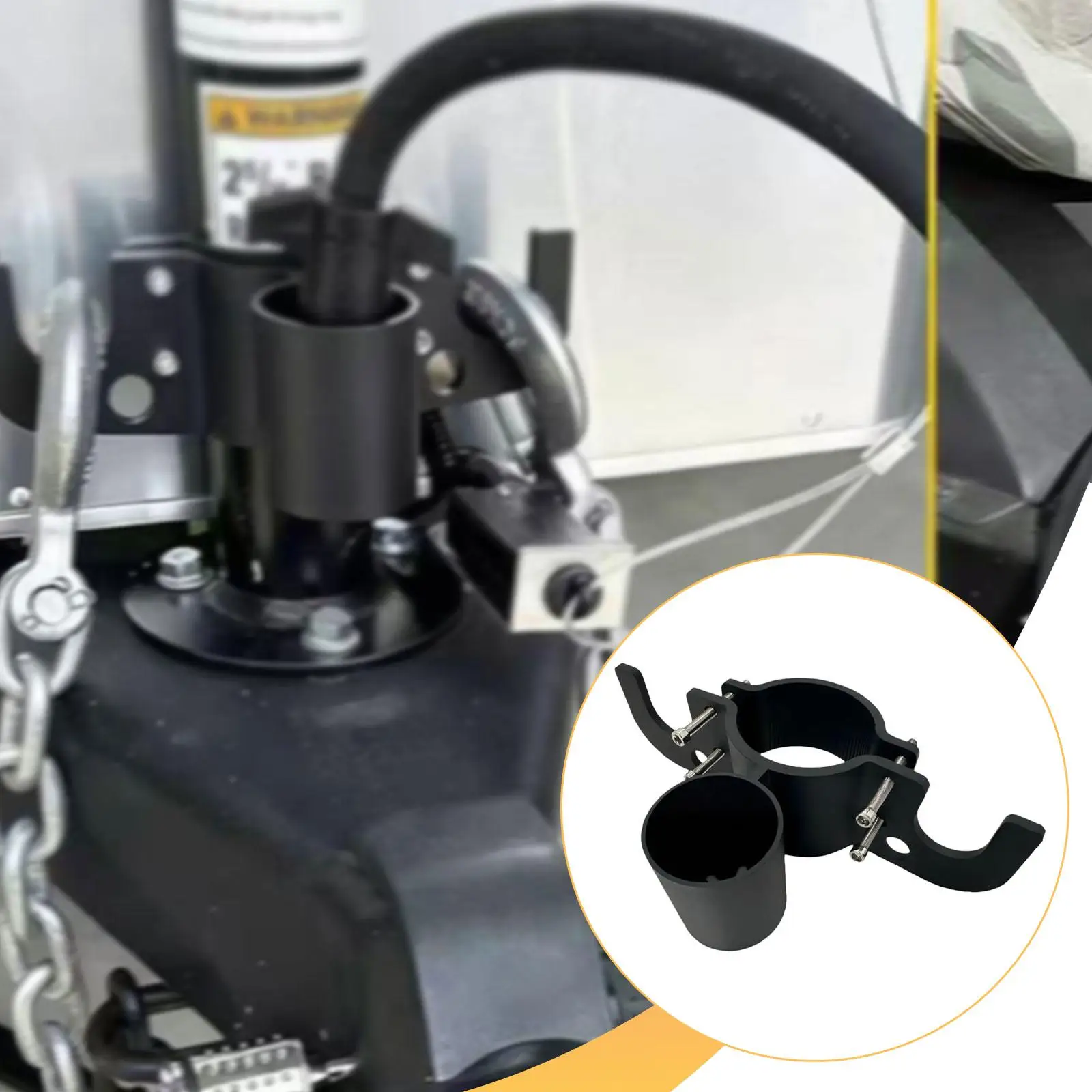 

Towing Organizer RV Accessory Chain Tool Aluminum Alloy Heavy Duty Sturdy Replacement Black Chain Holder 7 Way Plug Cover