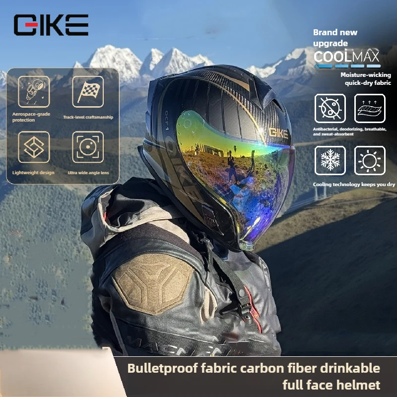 

12K Carbon Fiber Motorcycle Helmet Ultralight Full Face Double Lens Raing Off-road Helmet Men Women Cascos Para Moto DOT