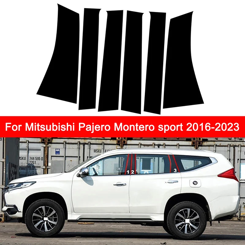 Fit For Mitsubishi Pajero Sport 2016 2017 2018 2019 2020 20212022 2023 Gloss Black Pillar Post Door Trim Sticker Window Decora