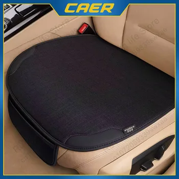 CAER Auto Ademend Vlas Bekleding Vier Seizoenen Universele Voorstoelen Protector Kussen Auto Interieur Stoel Beschermhoezen Kit
