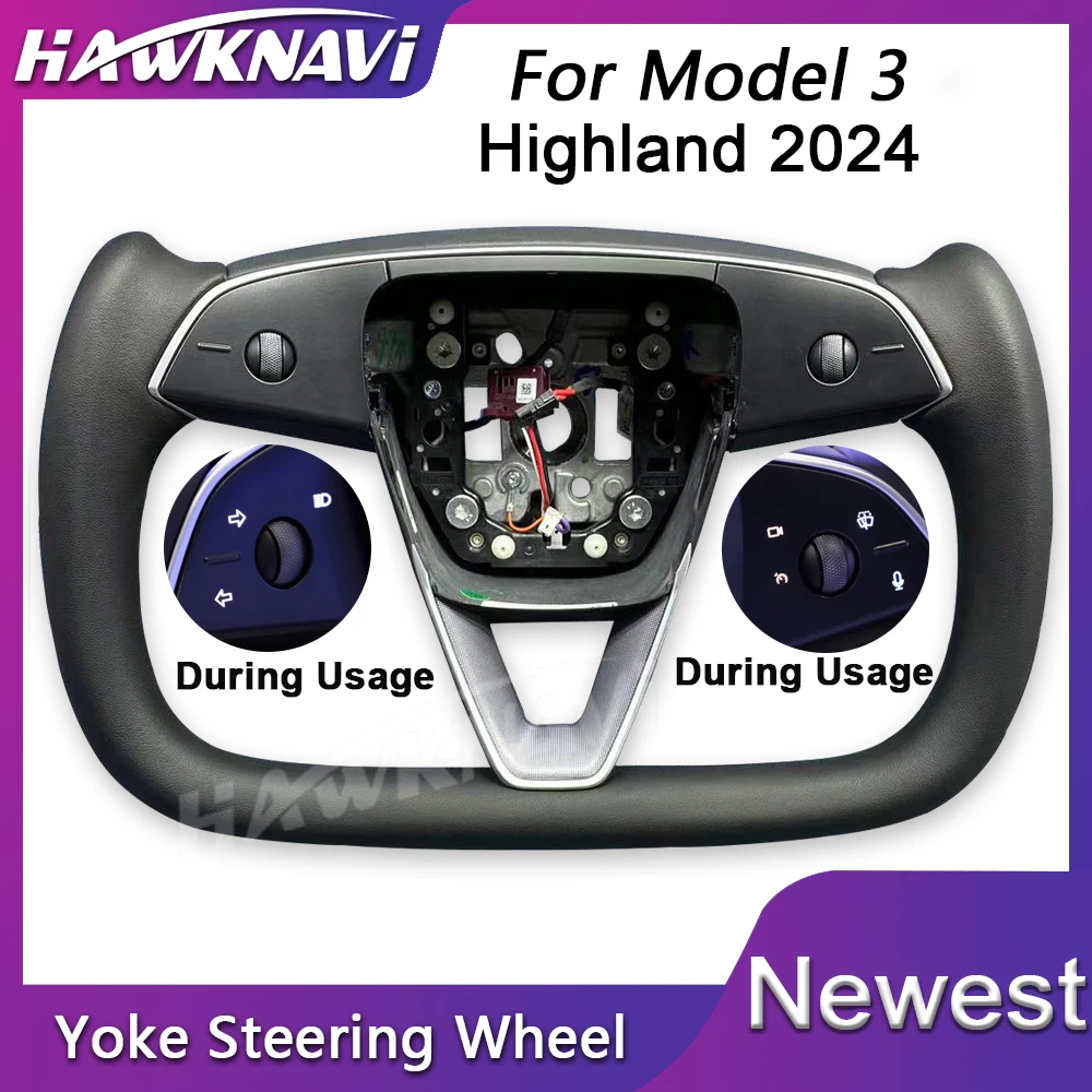 Hawknavi Yoke Steering Wheel for Tesla Model 3 Highland 2024 Accessories