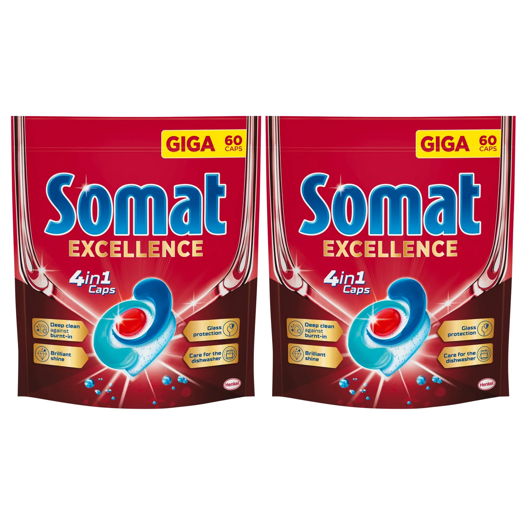 2x Dishwasher Capsules SOMAT Excellence 4 in 1 60 PCs