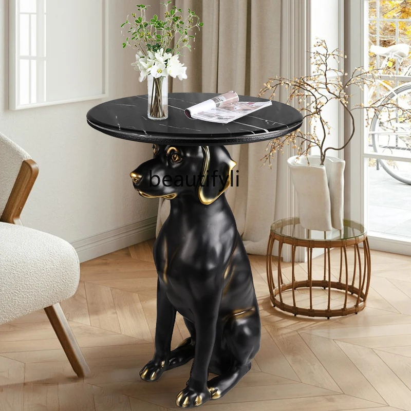 Creative dog side table ornament coffee table living room light luxury modern simple tea table, home decoration