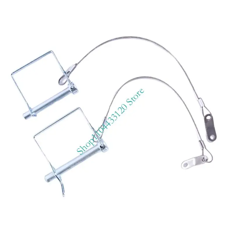 Trailer Safety Pin Set with Steel Wire Lanyards, Spring Retaining Clip, 3 Piece Connection Hardware for Routine Towing