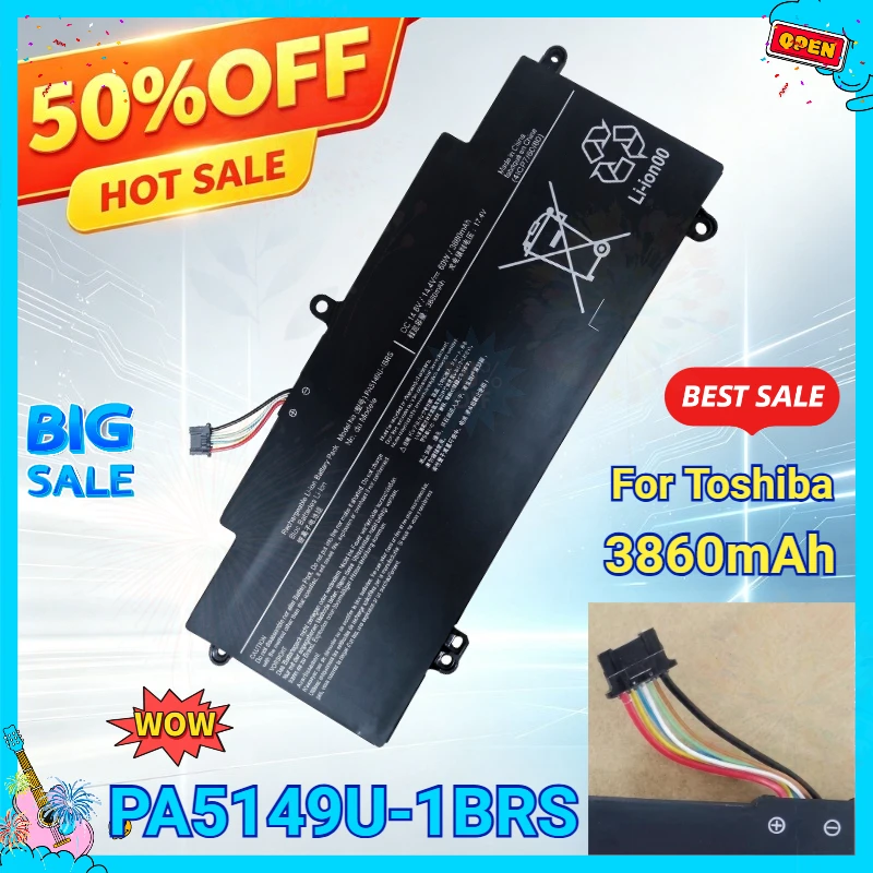 New PA5149U-1BRS 3860mAh Replacement Laptop Battery for Toshiba Tecra Z40 Z50 Z40T-A1410 Z50-A-11H 4INP7/60/80 14.4V/14.8V 60Wh