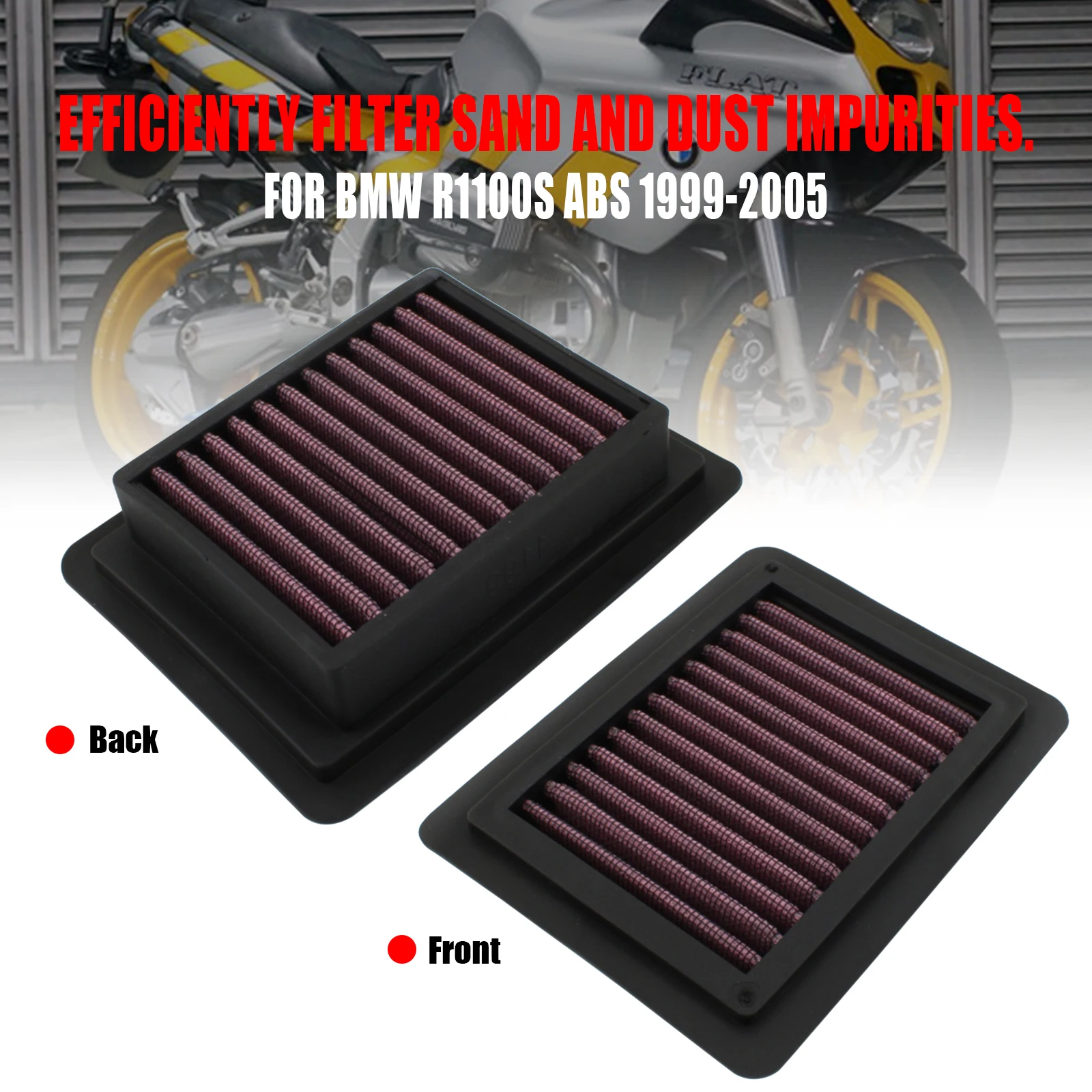Motorcycle Washable High Flow Air Filter Intake Cleaner Replacement Element For BMW R1100S R1100SA 1999-2005