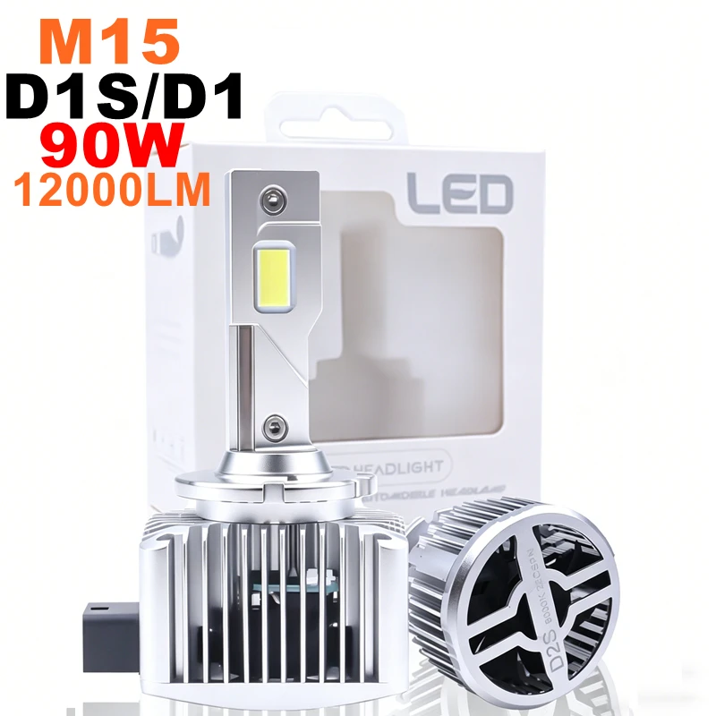 

M15 D1S/D1 LED Headlight Bulb 90W 12000LM Super Bright 6000K White Car Headlamp D2S D3S D5S D8 Auto Lighting Kit