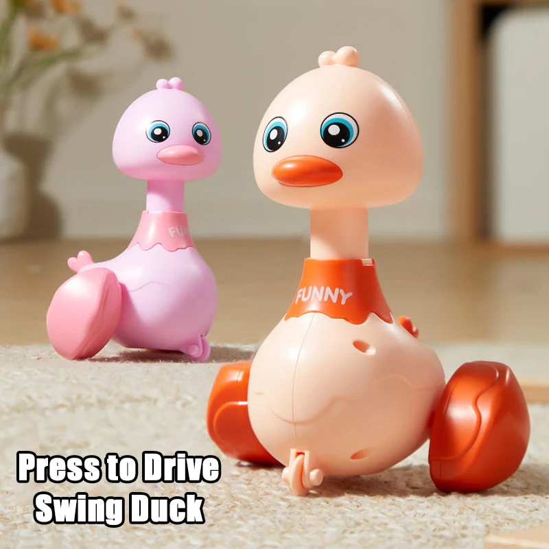 Inertial Swing Walking Duck Kids Toy Cute Baby Interactive Educational Press Pull Back Car Animal Children Gift Plastic Model