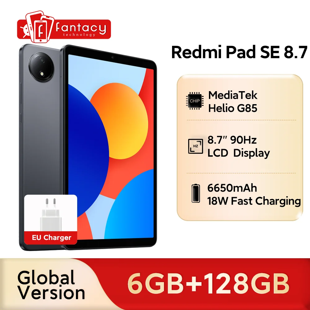 Xiaomi-Tablette Redmi Pad SE de 8.7 Pouces, Version Globale, 64 Go 128 Go, Affichage 90Hz, MediaTek Helio G85, Hautréuspour Touristes, Dolby Atmos