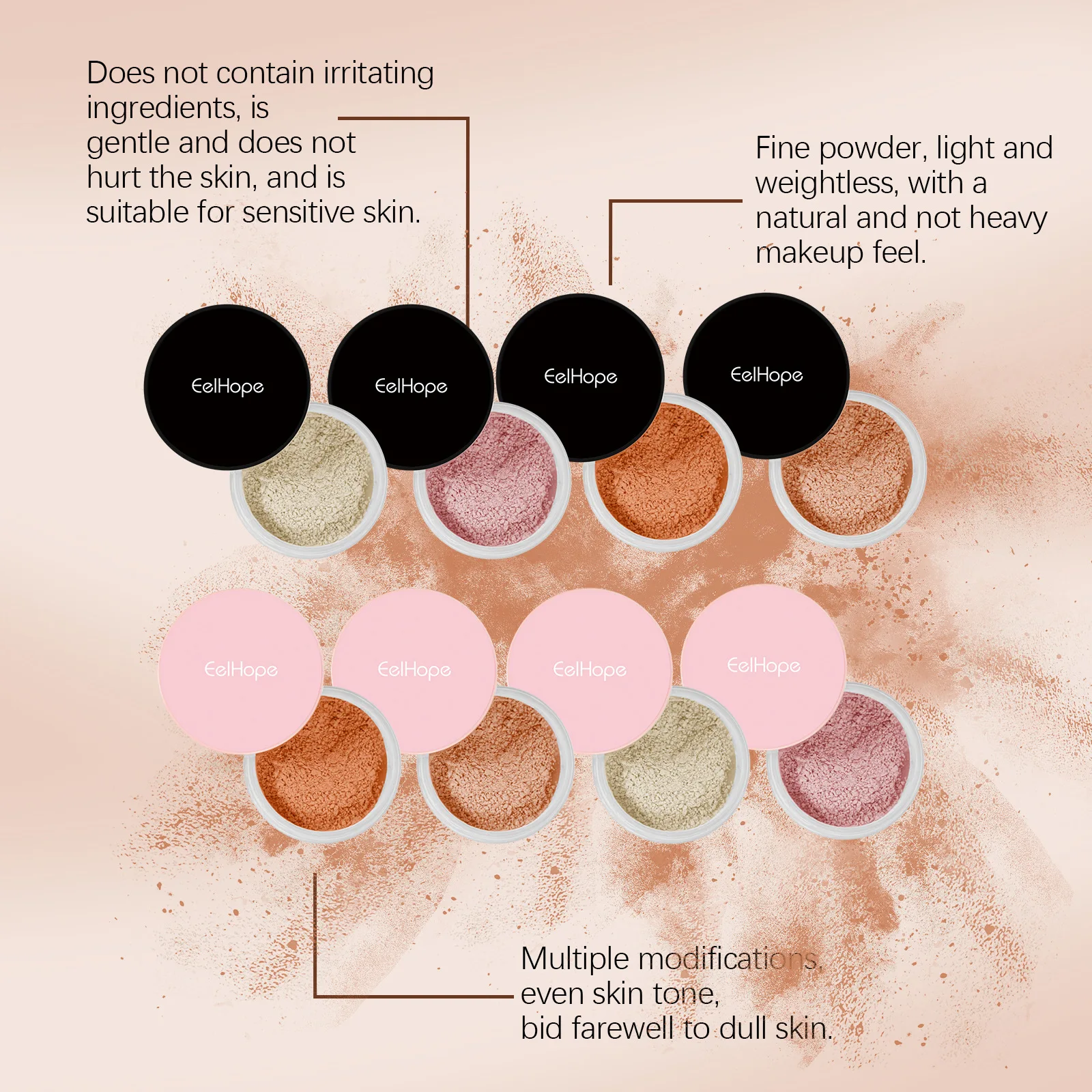 ぼかしセッティングパウダーナチュラルソフトマットオイルコントロール防水フェイスカバレッジコンシーラー持続固定メイクアップルースパウダー