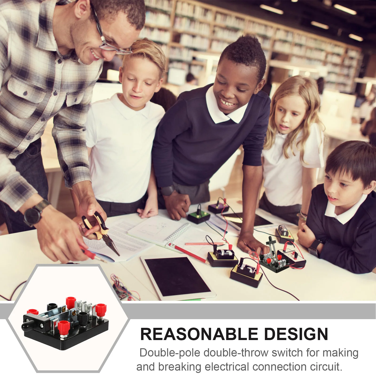 

2pcs Double Pole Double Throw Switch For Laboratory Experiment Test Equipment Labs Props Disconnect Electrical Device