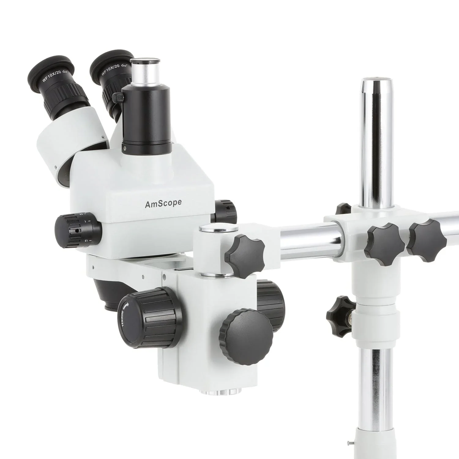 Microscopio Estéreo Trinocular con Zoom de la Serie SM-3 de AmScope en Soporte de Brazo Único