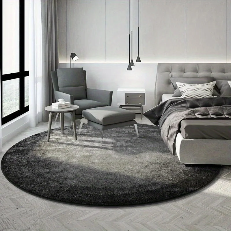 Modern Minimalist Round Carpet – Large Fluffy Soft Area Rug for Bedroom, Living Room, Lounge Decor, Solid Color Non-Slip Mat