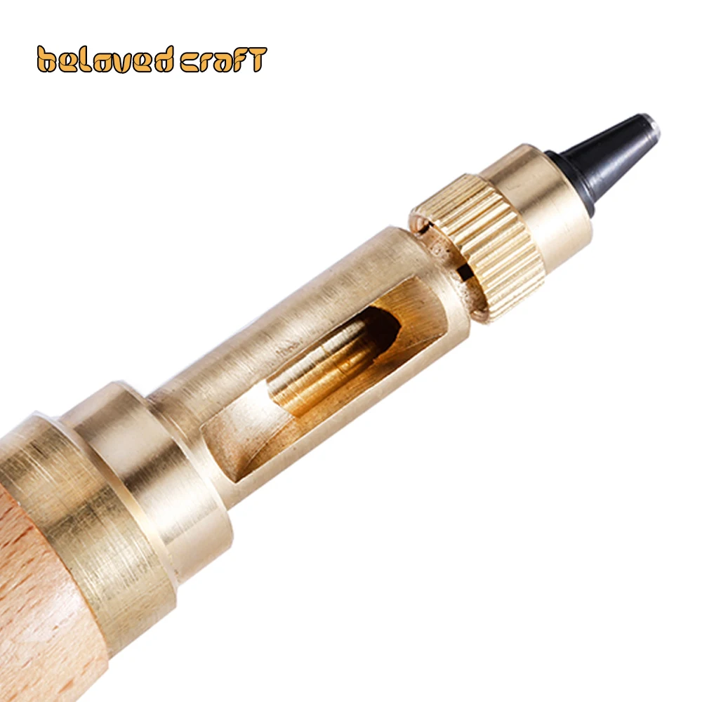 6 Size Replaceable 1.5-4mm Head Tips  Automatic Belts Screw Punch Leather Tool Hole Screw Craft Removable Book Drill Punch