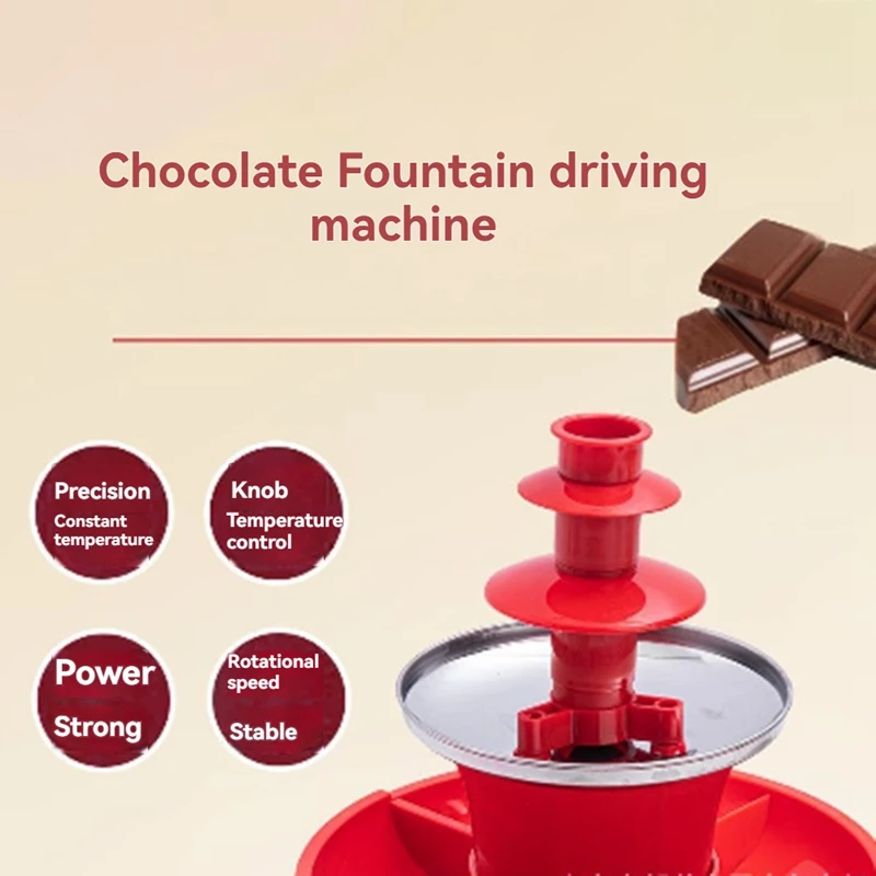 Mesin Air Mancur Coklat Mini Fondue Coklat Meleleh Nostalgia Mini Dapat Dilepas untuk Natal Halloween Malam Steker AS