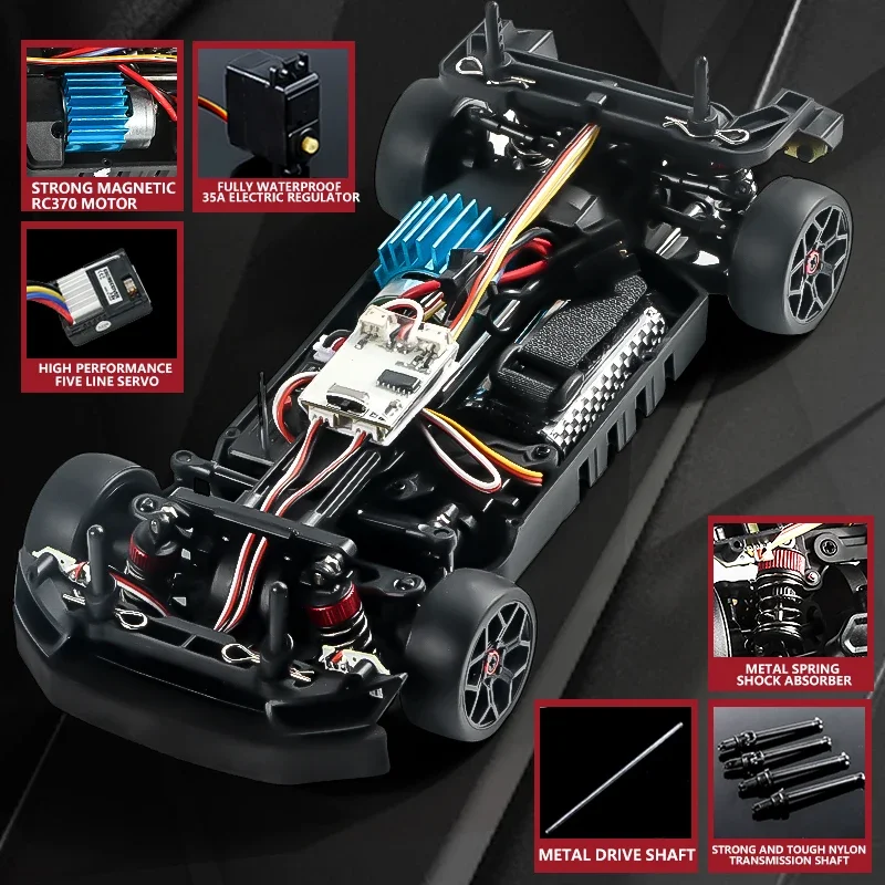 2192/2193 Carro da corsa giocattolo RC - Deriva ad alta velocità 4WD con controllo della luce, telecomando 2.4G, regalo ideale per i bambini