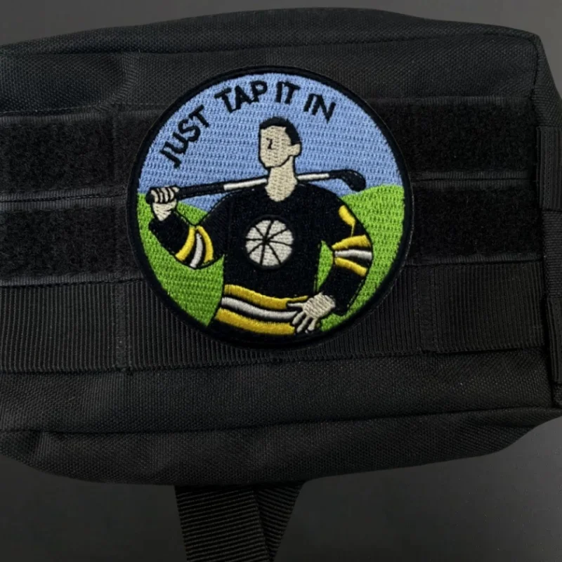 Playing Golf Just Tap It in Tactical Uniform Patches Embroidered Morale Badge Backpack Hook and Loop Sticker