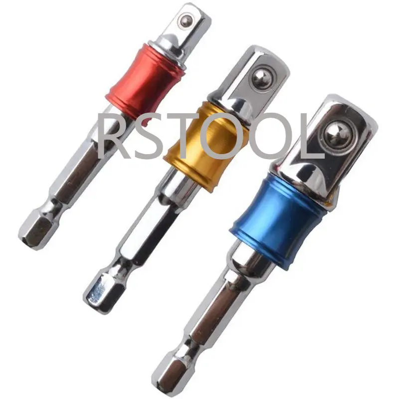 3 Tác Động Ổ Cắm Adapter 1/4 "3/8" 1/2 "Inch Dr Nối Dài Chuôi Lục Giác Điện Ô Tô Khoan Khớp nối Dài Hạt Lái Xe