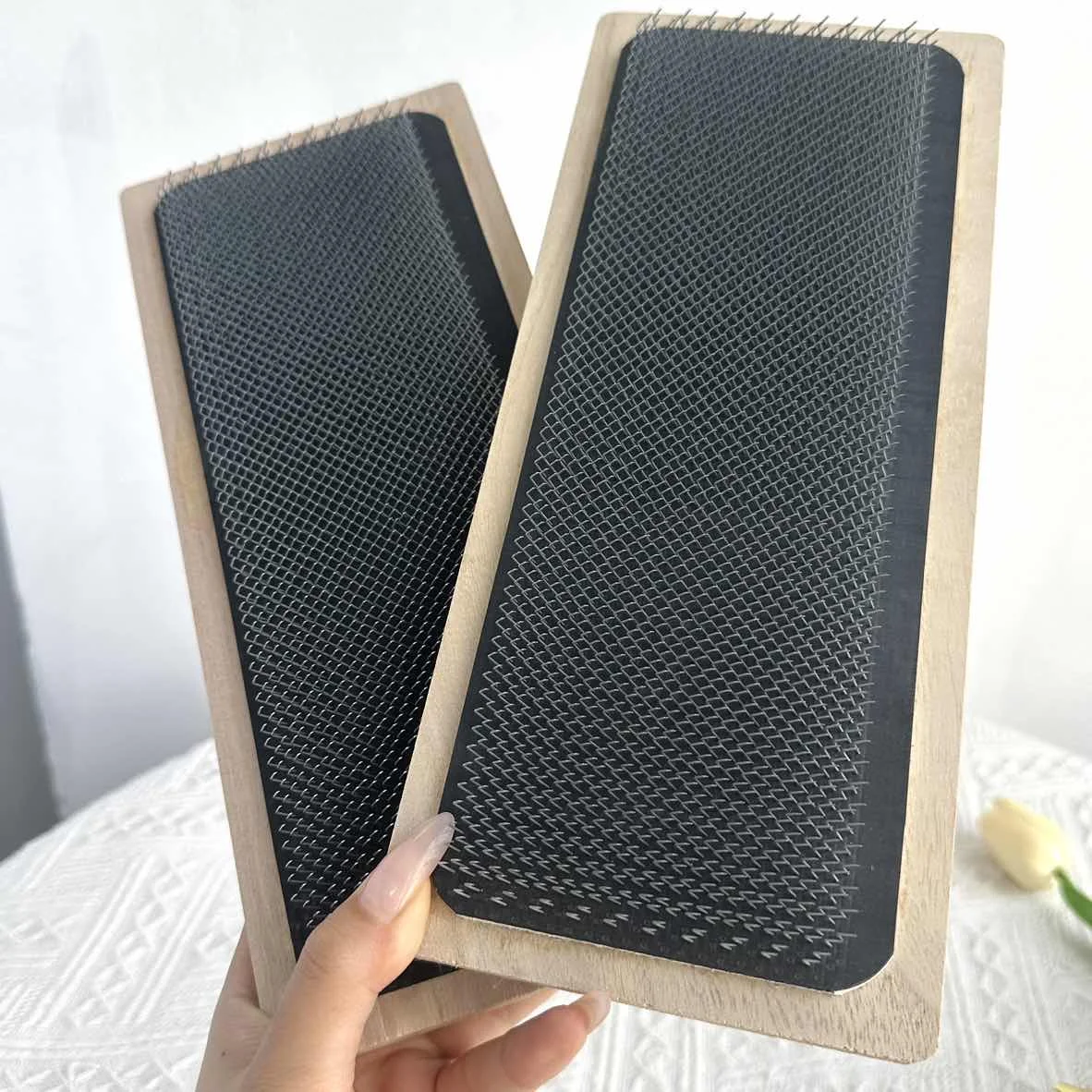 1/2PCS 28X12CM Wooden Drawing Mat Hair Holder Hair Hackle For Wig Making Use Drawing Card with Curved Needle