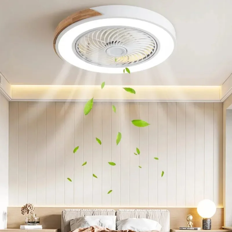 Imagem -03 - Nordic Moderno Ventilador de Teto de Madeira Luz Três Cores Escurecimento Proteção para os Olhos com Led Sala Estar Quarto Ventilador Teto Luz 110v