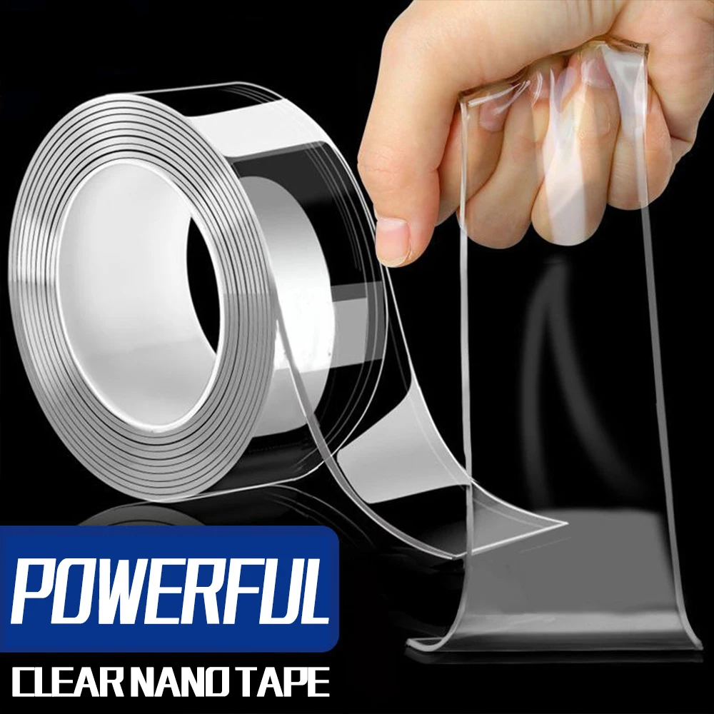 50/30/20mm Double Sided Adhesive Nano Tape 1-5M Reusable No Trace Waterproof Ultra-strong Wall Tape Strip Clear Mounting Tape