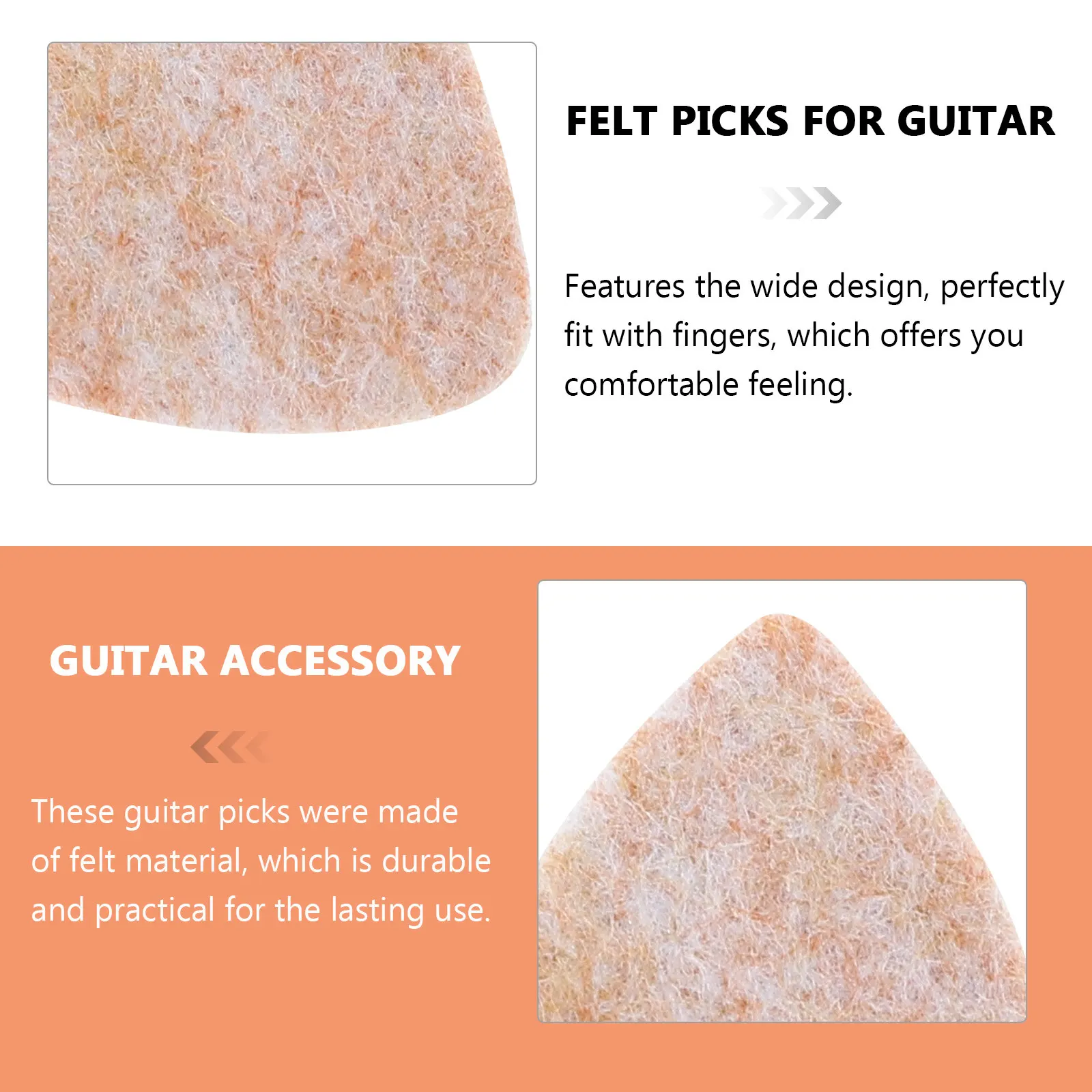 20Pcs High-Quality Felt Picks Guitar Ukulele Bass Acoustic Electric String Instruments Scratch-Resistant Easy-Grip Comfortable