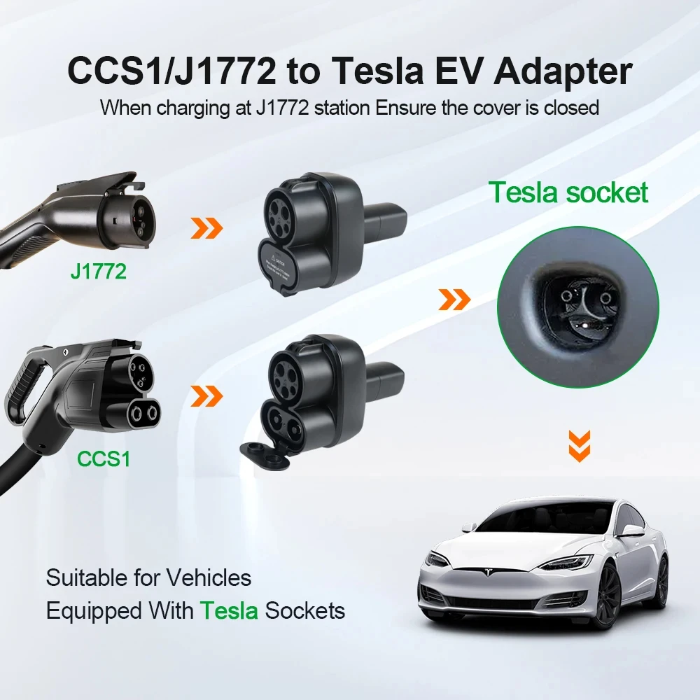 CCS1 테슬라 EV 충전기 어댑터 DC 250kw 모델 3 Y S X 호환 CCS1 충전기를 사용하는 테슬라용 고속 충전 썸네일 3