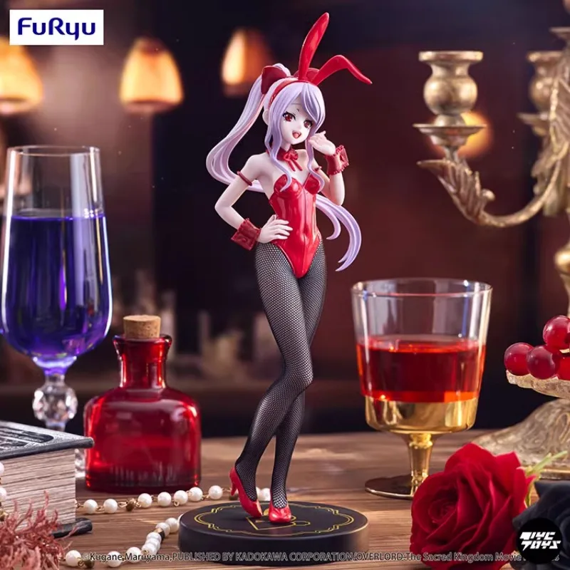 FURYU BICUTE OVERLORD Shalltear Bloodfallen Red Bunny Girl Statue Toy Model Collectible Gift.