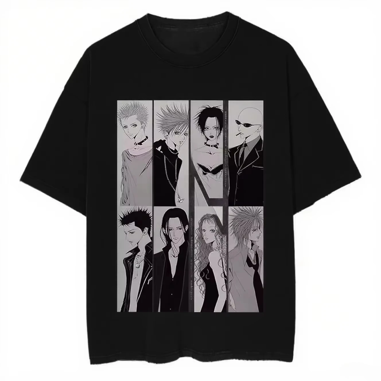 2025 موضة انمي ياباني طباعة خمر التي شيرت Harajuku الشارع الشهير الجرافيك تي شيرت الصيف قصيرة الأكمام القطن الخريف #5