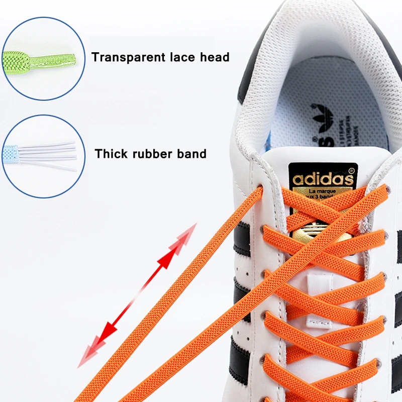 1 Pair No Tie Shoelaces For Sneakers Elastic Shoe Laces Flat Easy Installation Men And Women Shoe Accessories Lazy Shoes Lace