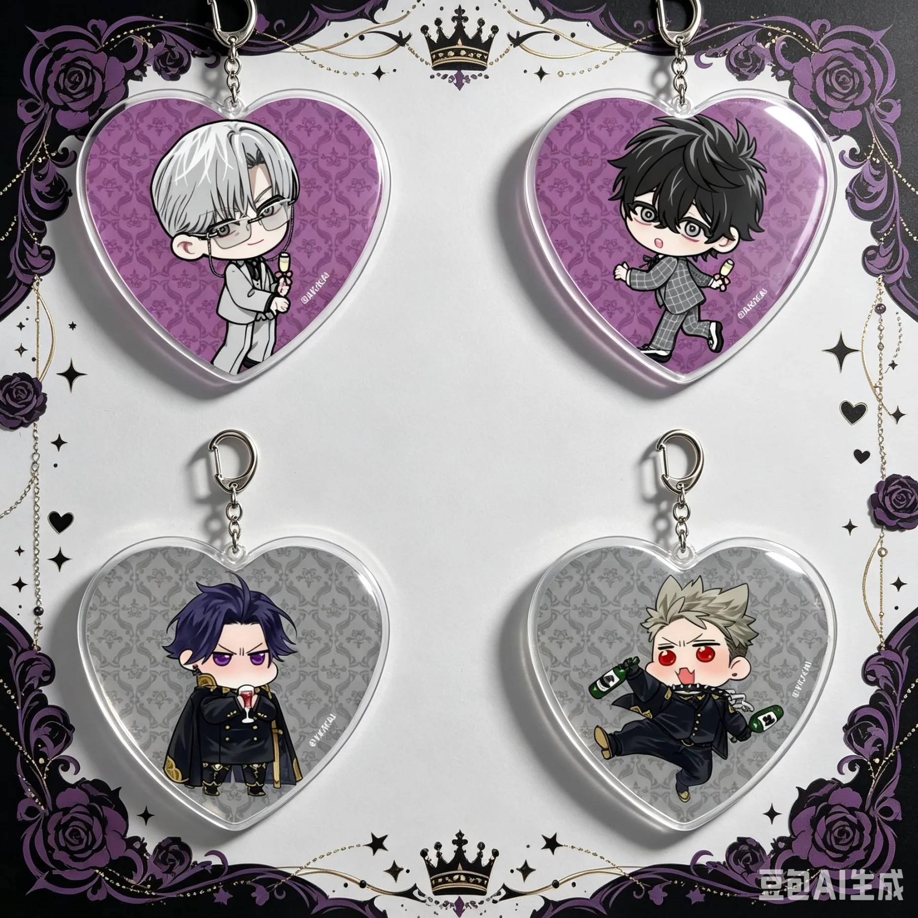 Acrylic Stand Figure 6cm Anime Witch's Dog/Misfortune Collar/Number One's Boyfriend/Shunrai To Mitsu Display Anime Keychain