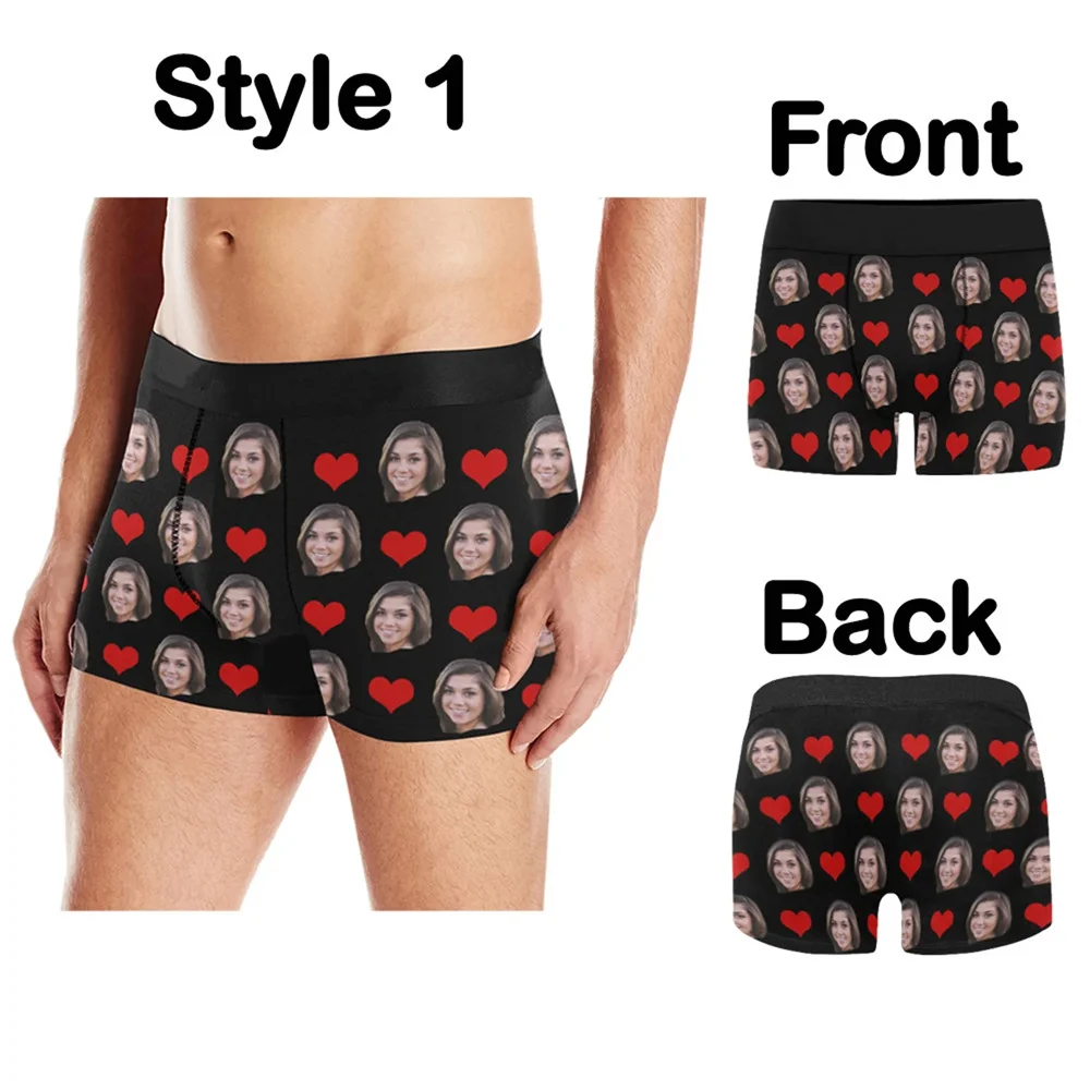 Personalized boxer briefs custom face underwear, Men's underwear Photo Boxer Briefs, Valentine's day gift for him/husband, Weddi