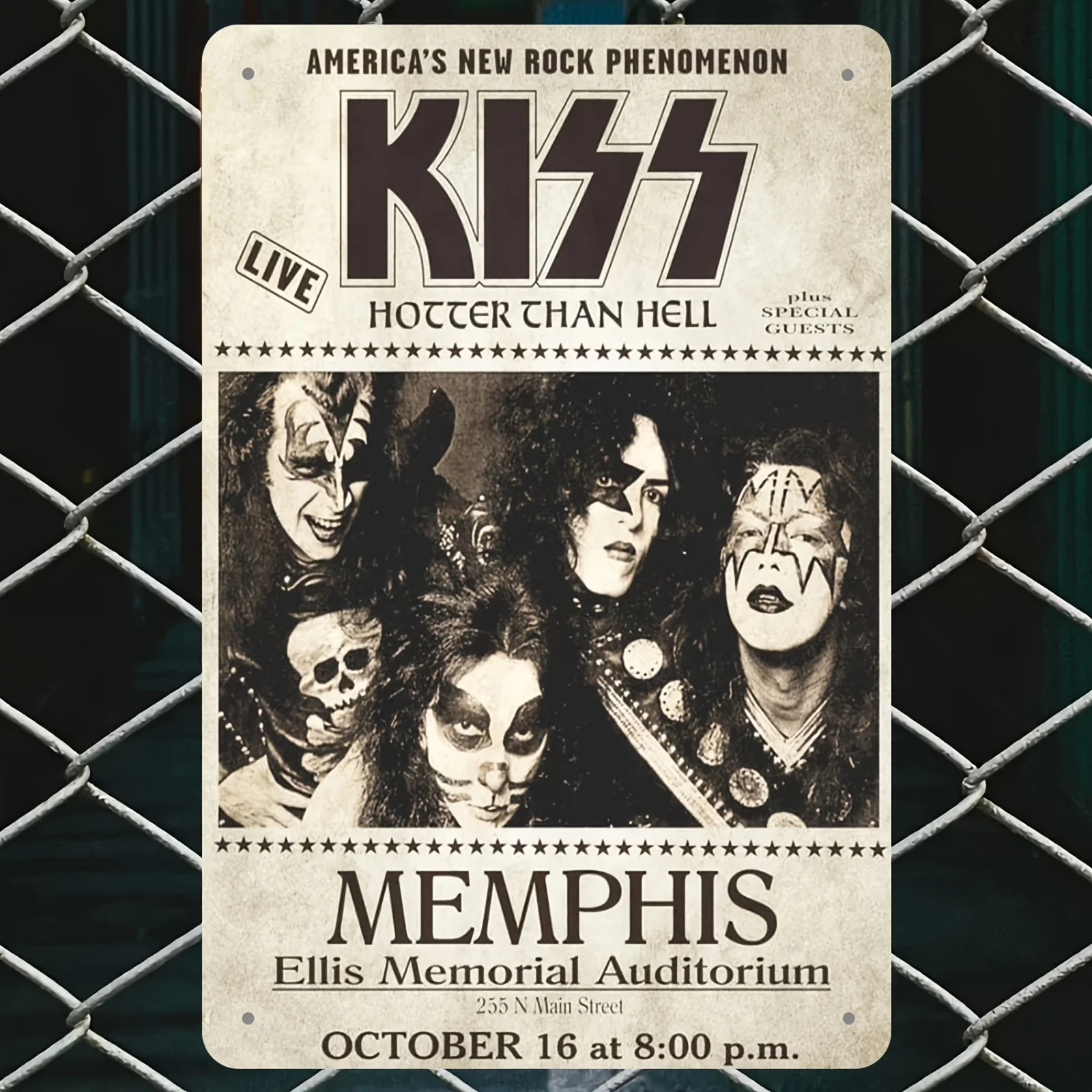 [Vintage Appeal] Vintage KISS Metal Wall Sign -  Retro Rock Band Decorative Plaque for Man Cave, Bar, Garage, Home & Office Mu