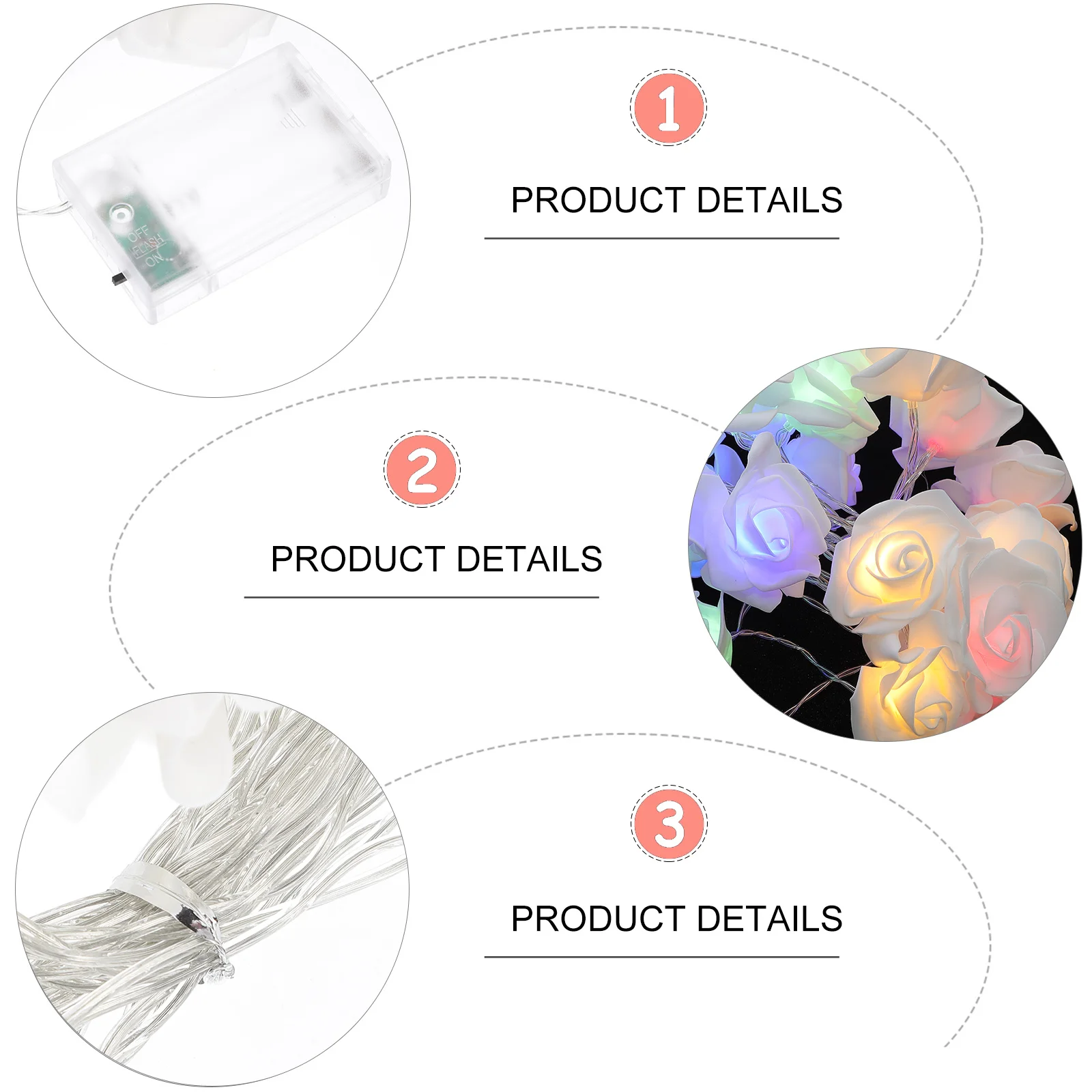 1pc Rose Flower String Light Unique Rose Shape Led Lamp For Wedding Birthday Party Outdoor Festival Hanging Decorative