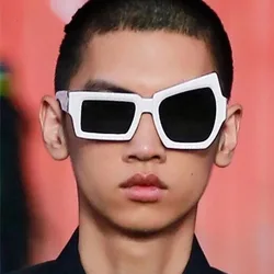 Mode Onregelmatige Vierkante Zonnebril Man Fashion Brand Designer Persoonlijkheid Zonnebril Mannelijke Wit Zwart Spiegel Oculos De Sol