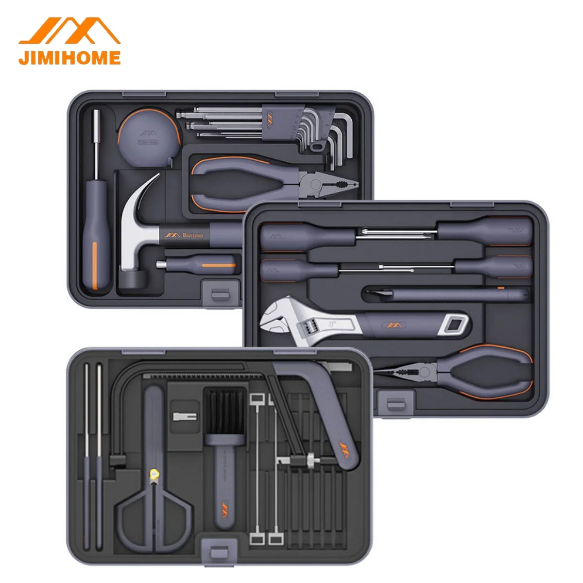 JIMIHOME Multifunctional Combination Hand Tool Set Hand Saw Set Household Tool Box Professional Repair Tool Set X3-ABG