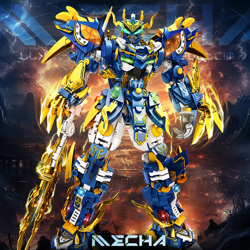 

Робот-воин Mech, строительные блоки MOC SunWuKong Chinoiserie, экшн-фигурка, кирпич, детская игрушка-строитель