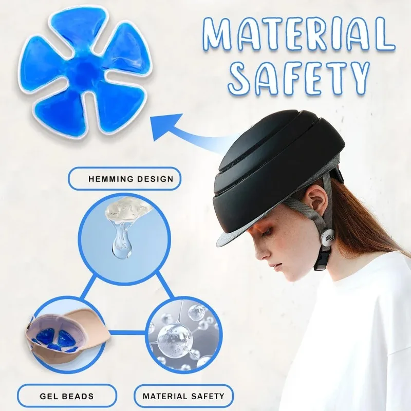 Motorcycle Helmet Cooler Pad Ice Pack Reusable Cooling Gel Insert for Helmet Hat Summer Heat Relief Motorbike Accessories