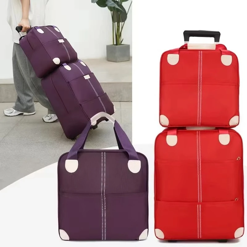 Trolley bag for men and women, canvas for students, school suitcases, clothing storage bags
