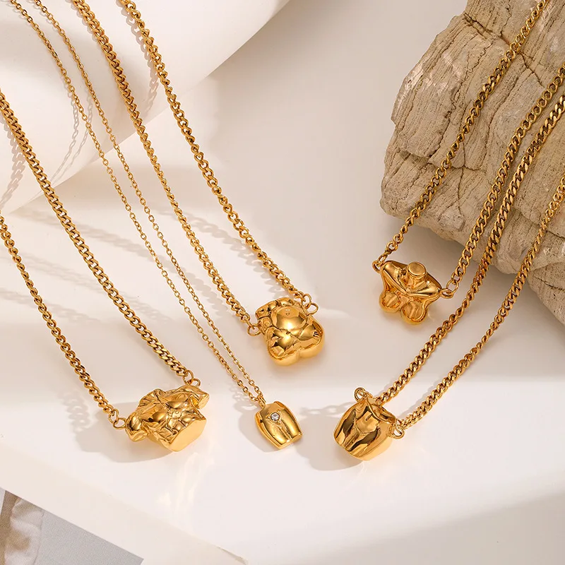 

Stainless Steel 18K Gold Plated Necklace European Style Unique Personality Design Fashion Trend Jewelry Accessory